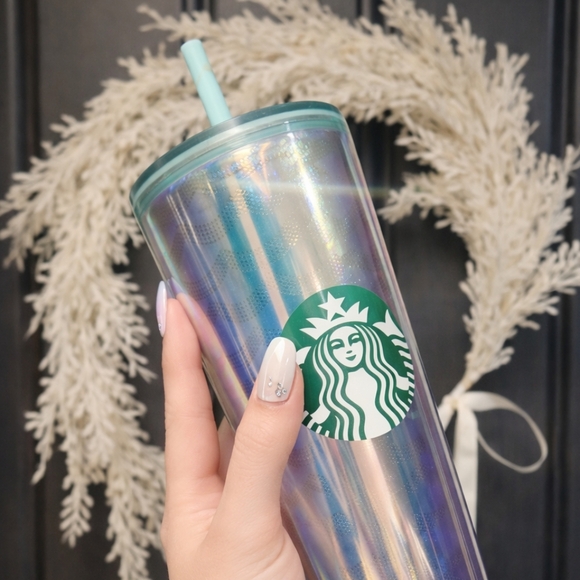 Starbucks Other - Starbucks Holographic Tumbler with Mint Straw